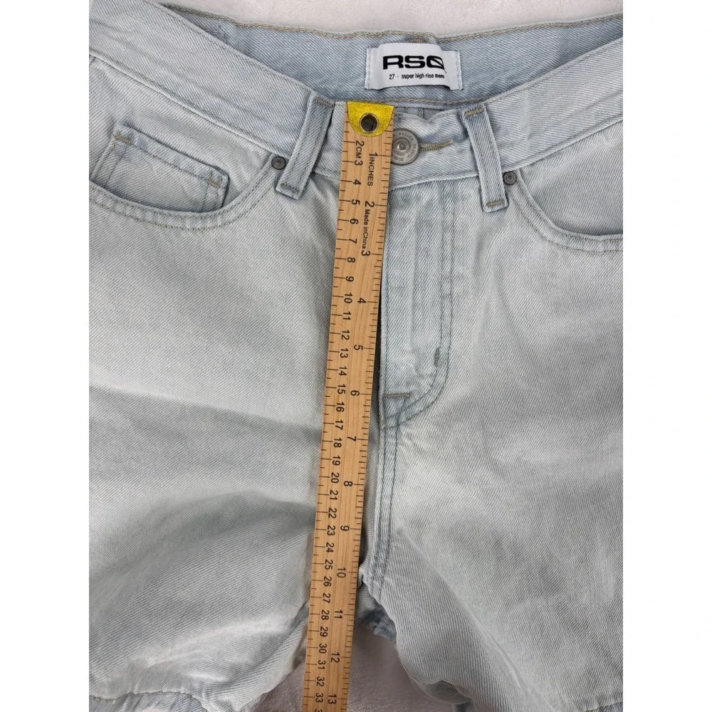 RSQ Denim Shorts Womens‎ 27 Light Wash Super High Rise Mom Summer Casual